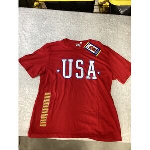 Spirit of America USA Americana Tee Red Short Sleeve Graphic T-Shirt Medium NWT